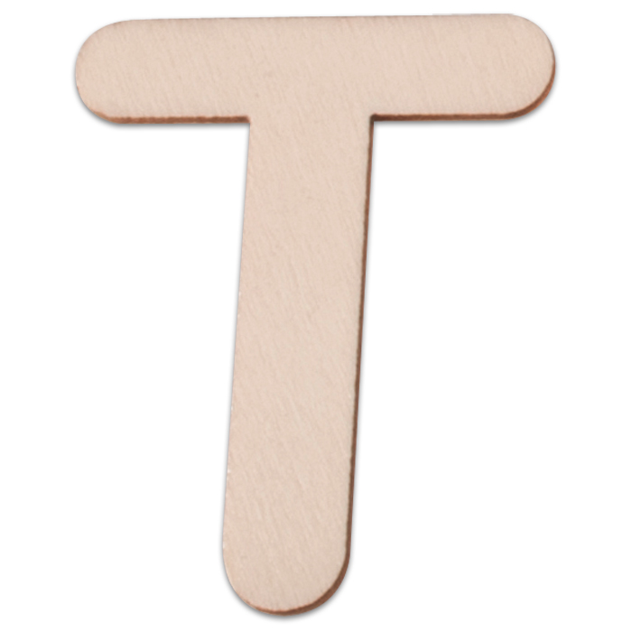 Holzbuchstabe T ca. 3mm 6cm hoch natur