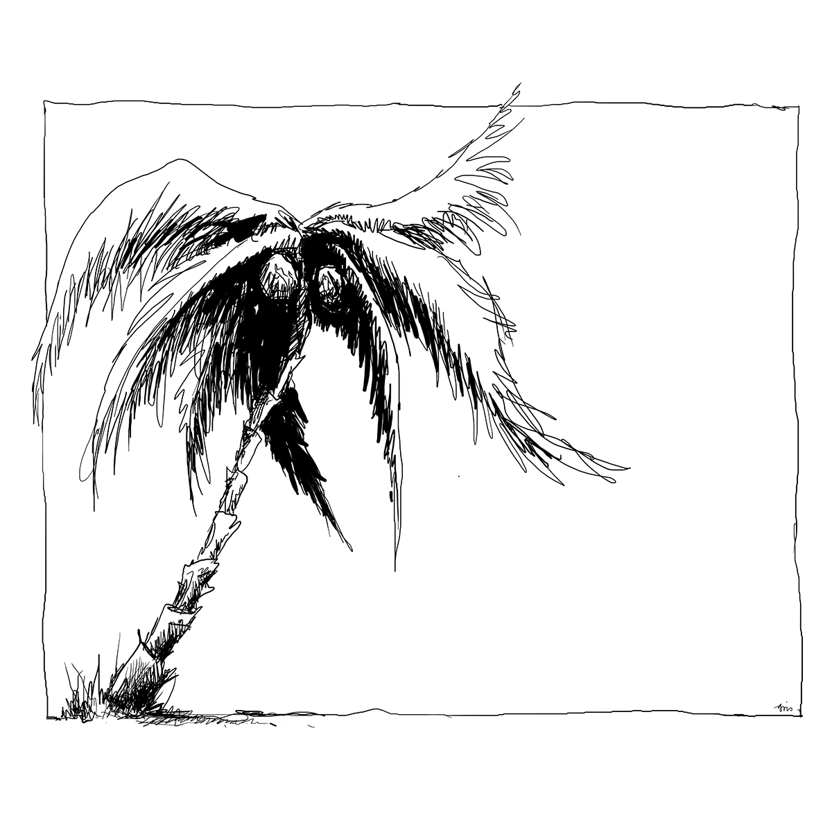 Color Sketch-Keilrahmen 20x20cm Palme
