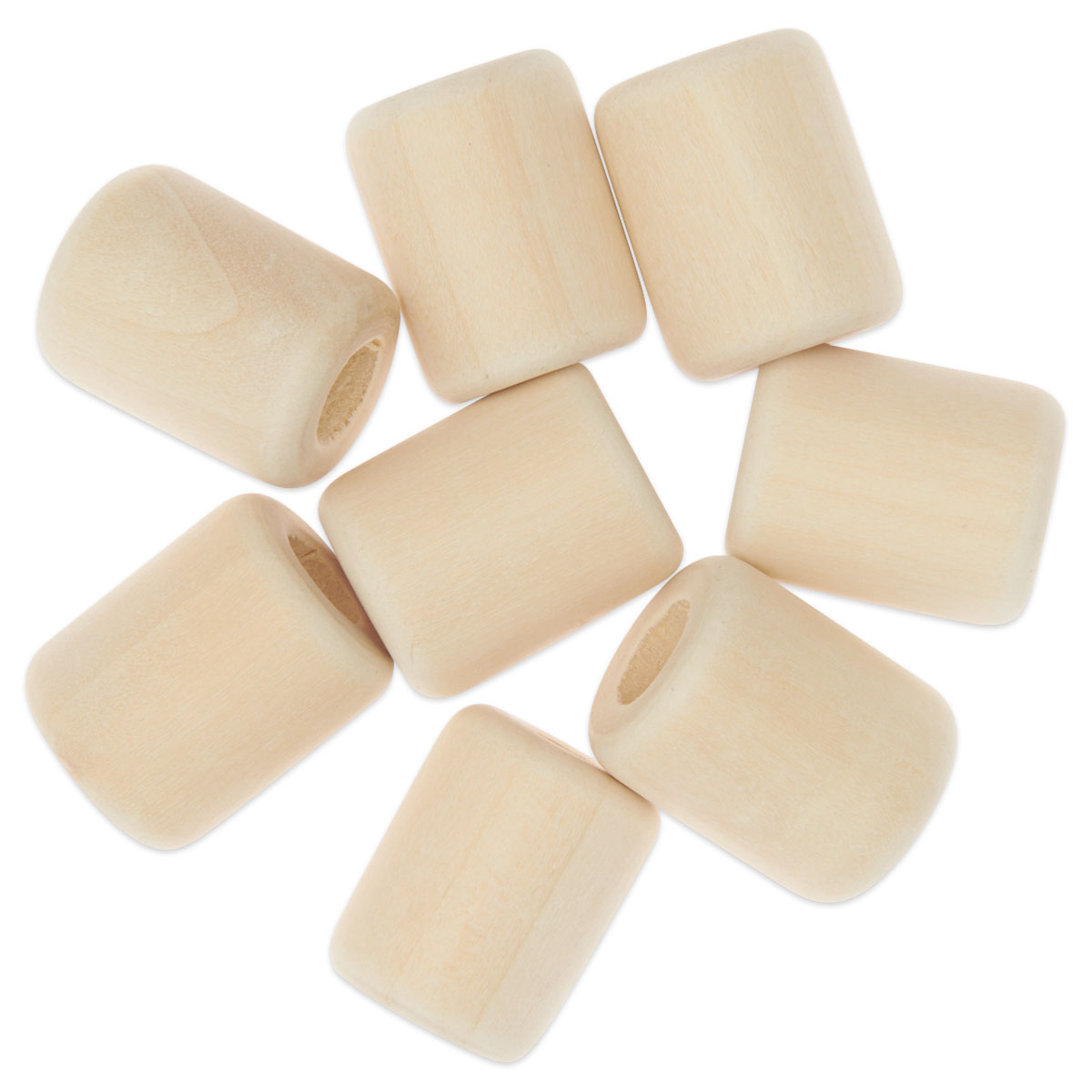 Makramee-Holzperlen ca. 20x24mm 8 St. natur