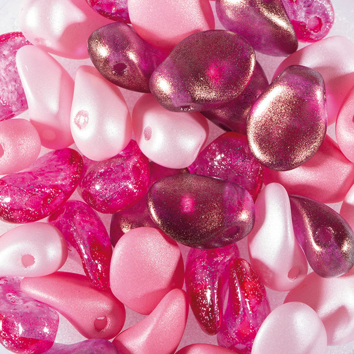 Glastropfen Lily Petal 6x8mm 40 St. rosa-ton