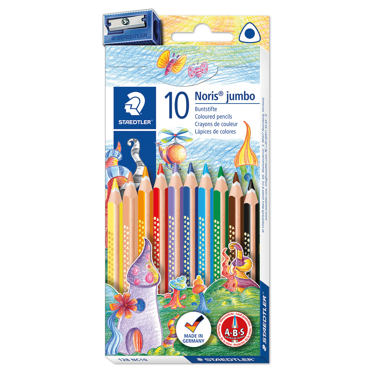 53212810cDxxSrGDdjCb3 Noris jumbo 128 Farbstifte Mine 4mm 10 St./Farben