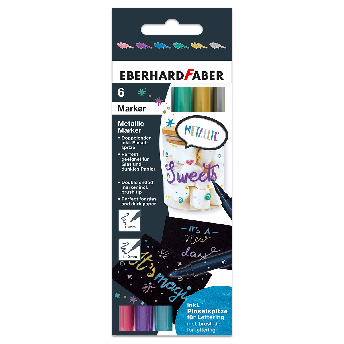 Metallic Marker Duo 6 Farben