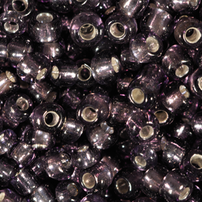 Rocailles transparent 2,6mm 17g dunkellila