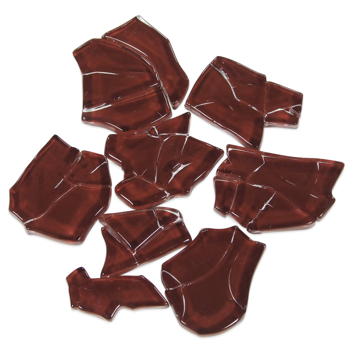 Crash Glas polygonal 500g ca. 190 St. dunkelbraun