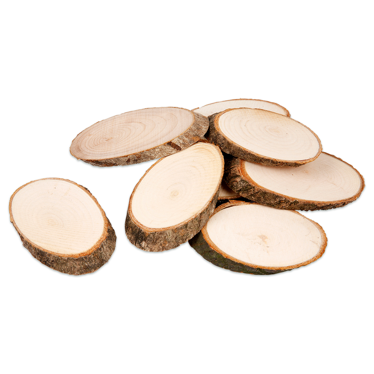 Holzscheiben mit Borke 75x45x8mm 20 St. natur