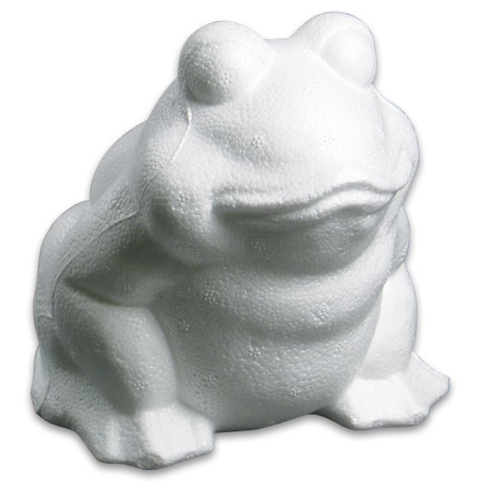 Styropor-Frosch 13,5cm weiß