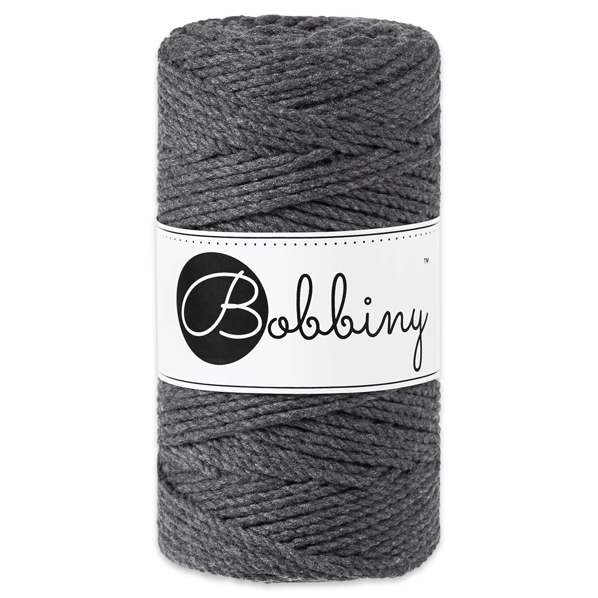 Bobbiny 3PLY Makramee-Kordel Ø 3mm charcoal/anthrazit