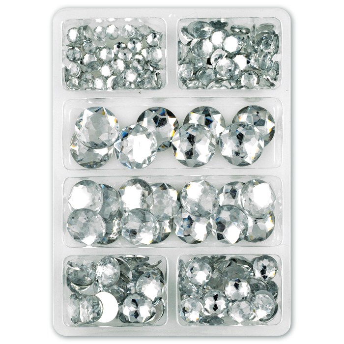 Acryl-Diamanten-Set 6-18mm 30g kristall