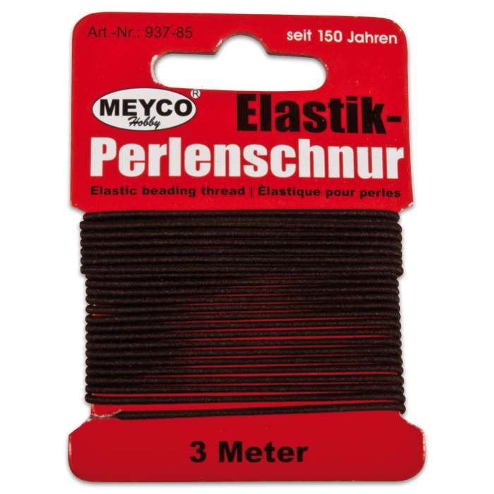Elastik-Perlenschnur 0,9-1mm 3m braun