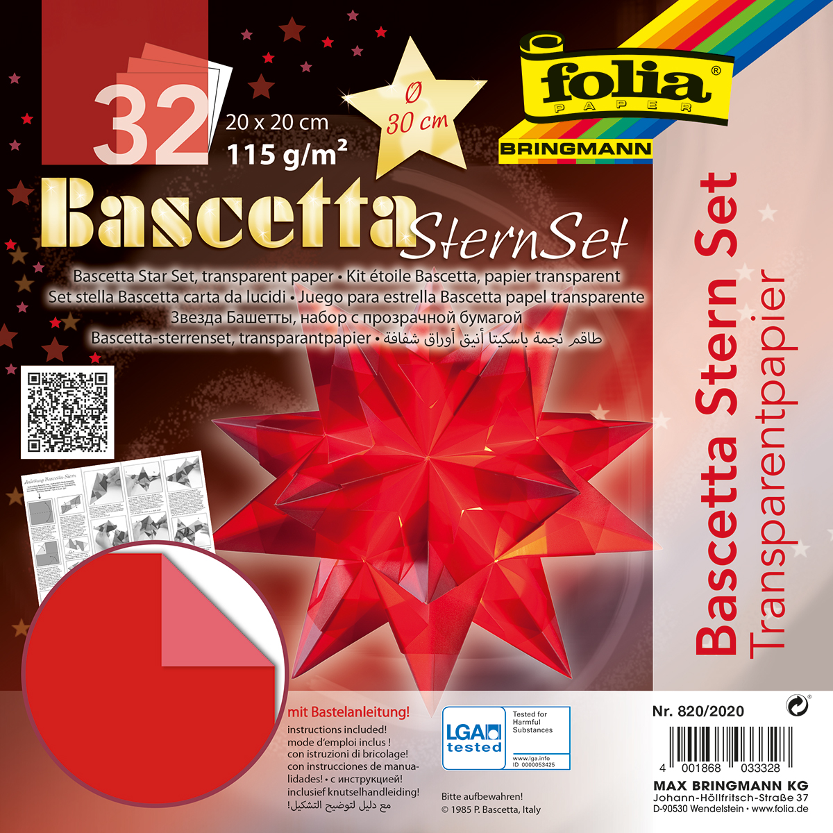 Bascetta-Stern ca. Ø 30cm 32 Bl. rot