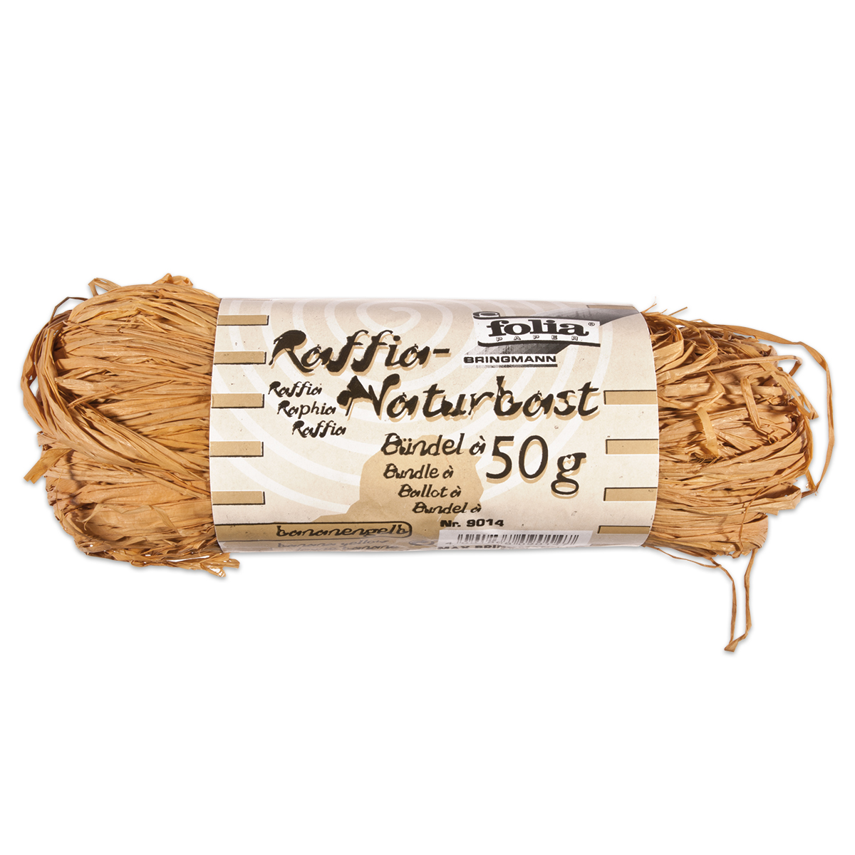Naturbast Bündel 50g bananengelb