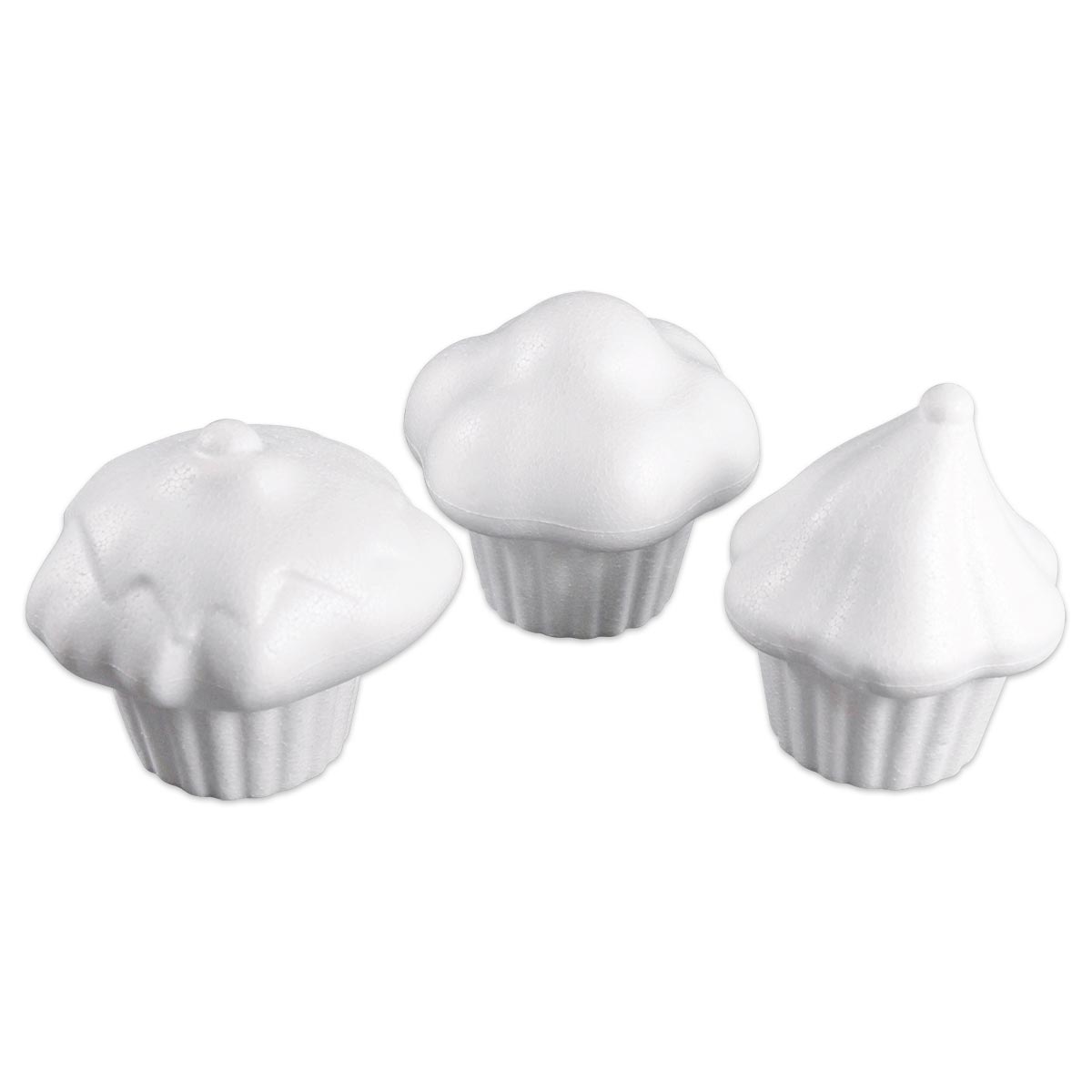 Styropor-Cupcakes-Set Ø 7,9 - 8,8cm 6 St.