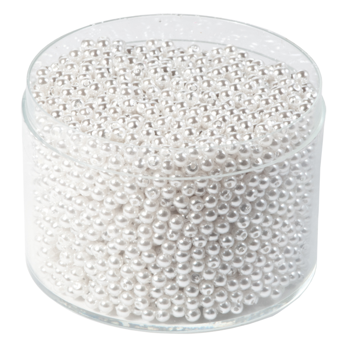 Wachsperlen 6mm 50g ca. 450 St. weiß