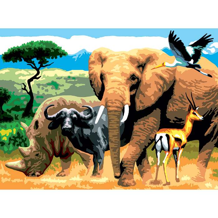 56300709vpAGnpq55mSaO Malen nach Zahlen 28,6x39cm afrikanische Tiere