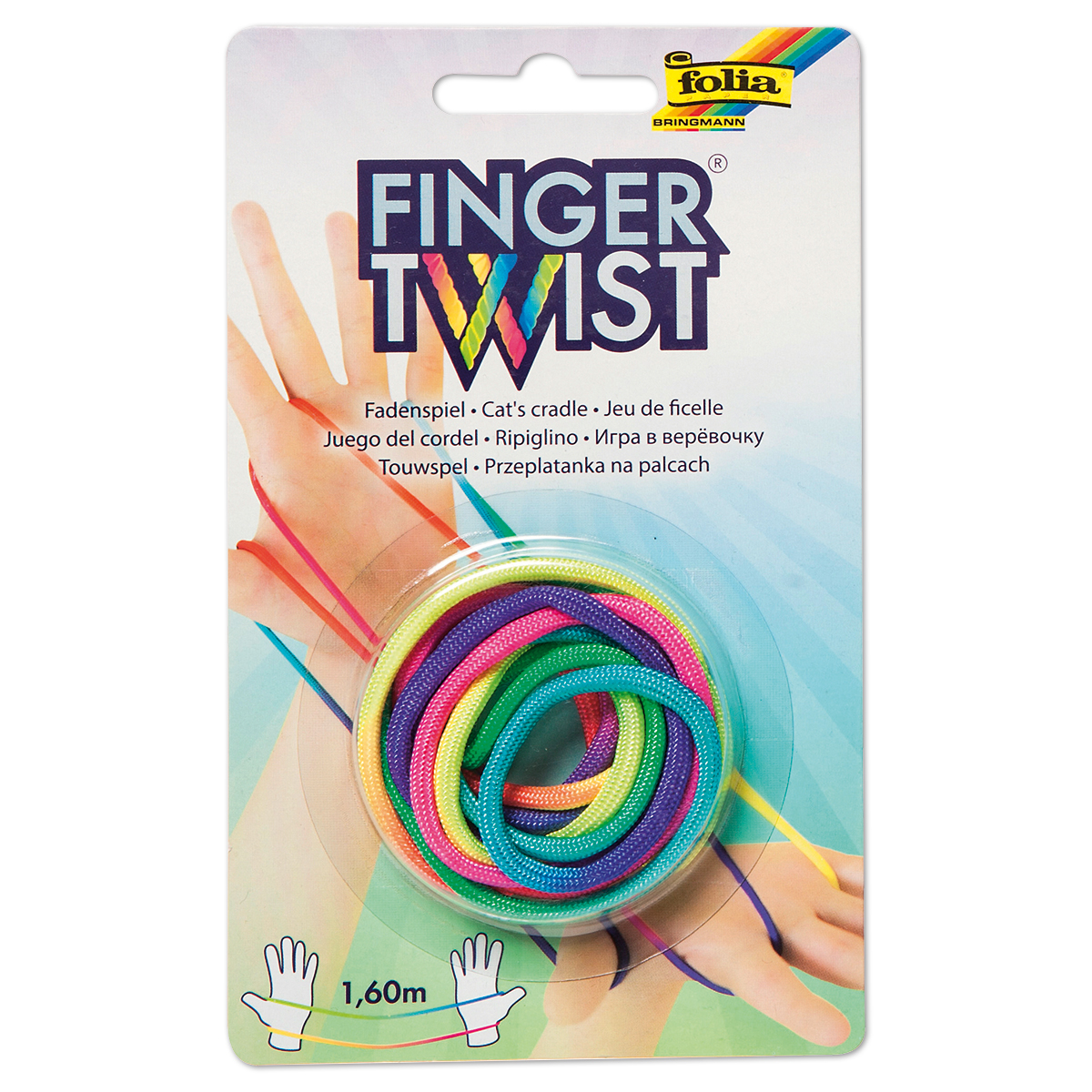 Finger Twist Fadenspiel Schnur 160cm regenbogenfarben