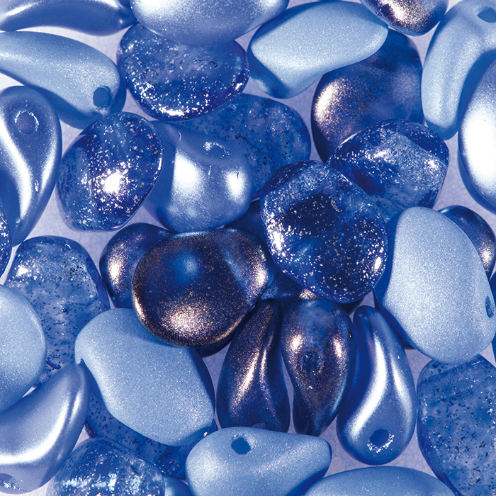 Glastropfen Lily Petal 6x8mm 40 St. blau-ton