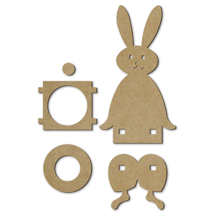 Kantenhocker Hase MDF 6mm 9,5x21,5x7,5cm