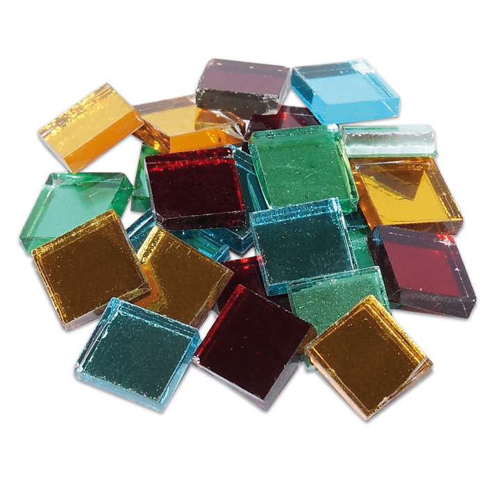 56600560KNml7rVYGLKmb Spiegelmosaik 10x10mm 125g ca. 170 Steine bunt mix