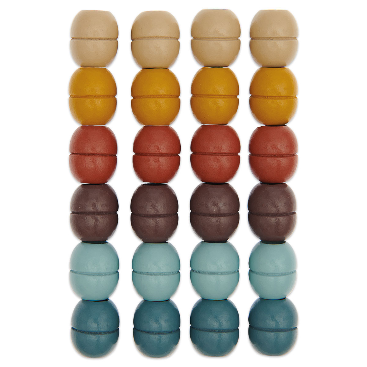 Makramee-Holzperlen-Mix 19x22mm 24 St. erdfarben