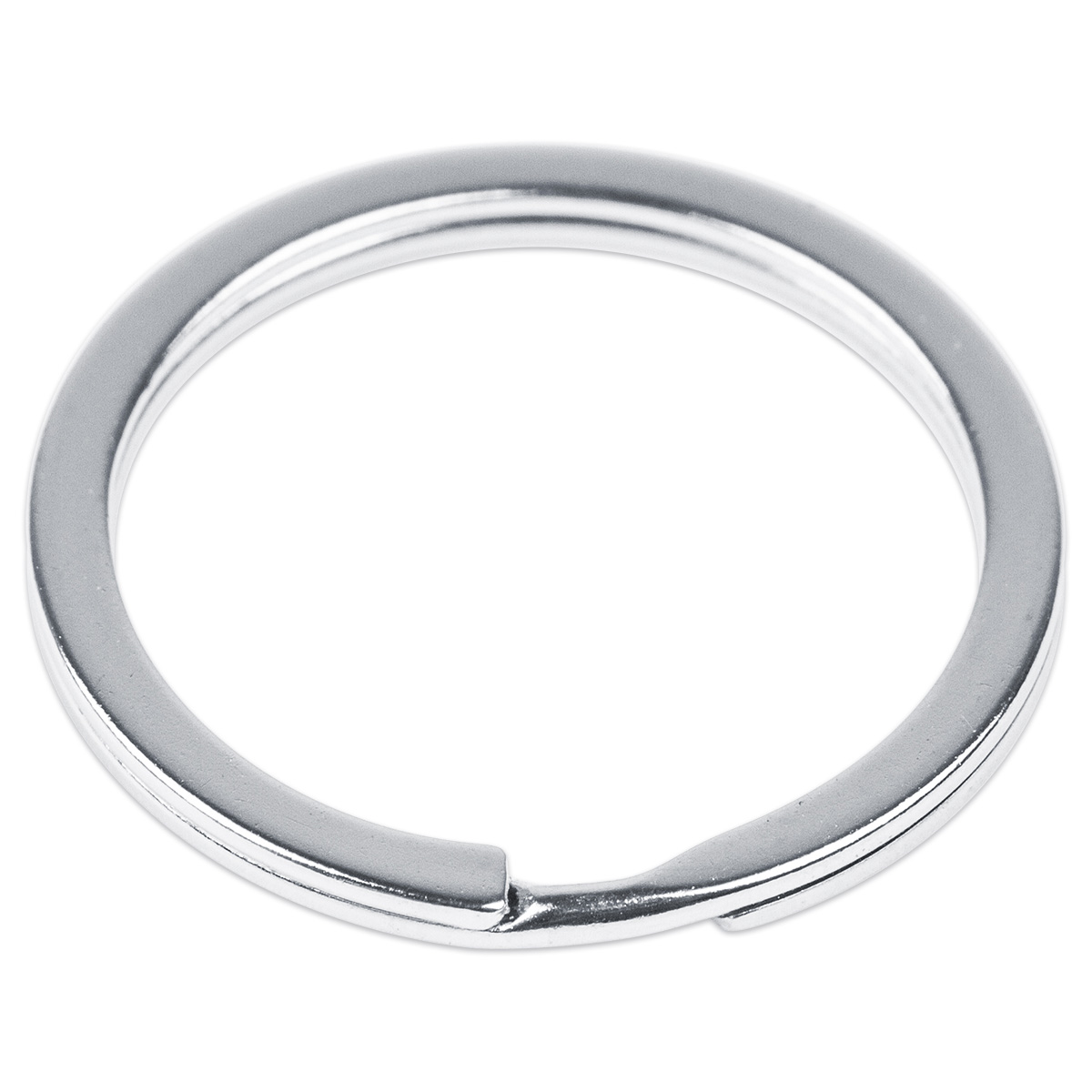 Schlüsselringe flach Metall 32mm 10 St. silberfarben