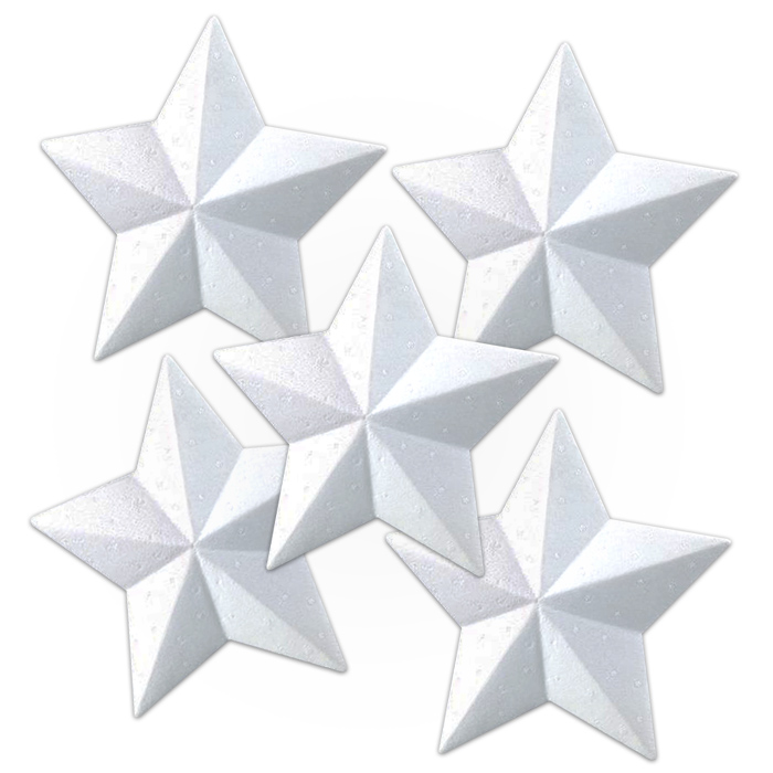 Styropor-Sterne Ø 9,5cm 5 St. weiß