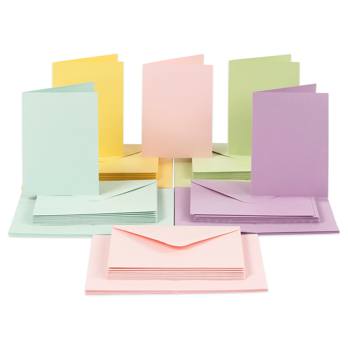 Doppelkarten ca. 10,5x15cm 220g/m² 50 St. Pastellfarben