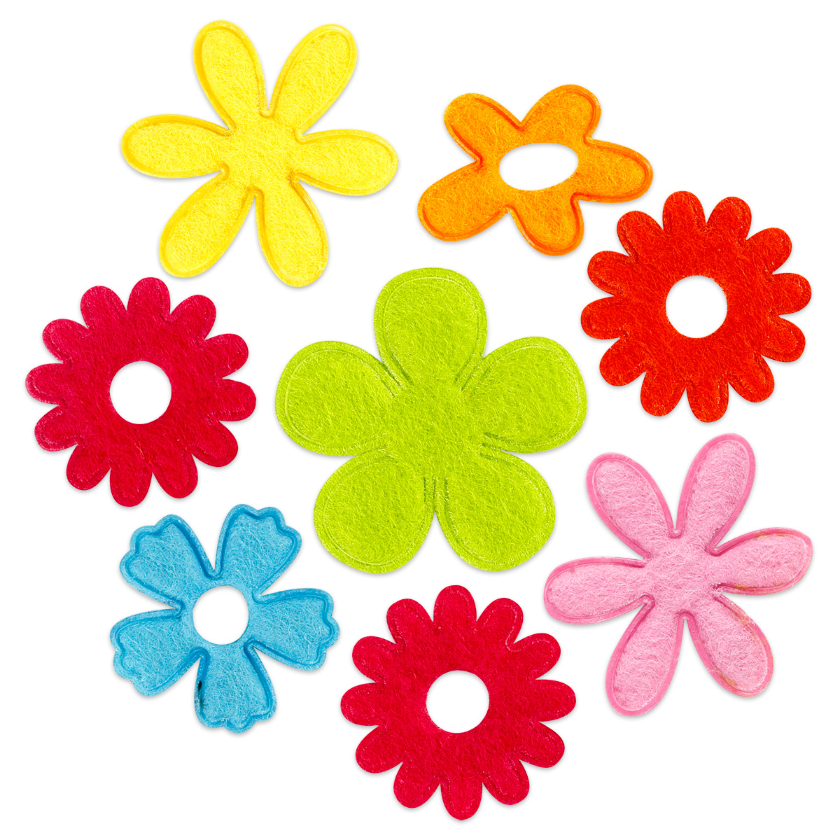 50350731_1 Filz-Blumen bis ca. 35x45x1,2mm 16 St. bunt