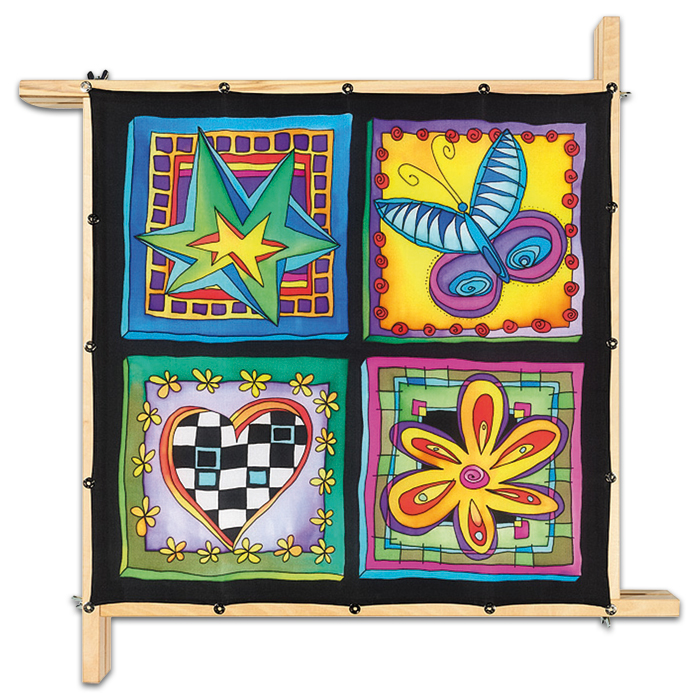 Tuch Gutta schwarz 55x55cm Quattro naturweiß
