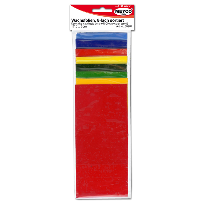 Verzierwachs 175x80x0,5mm 8 St./Farben bunt