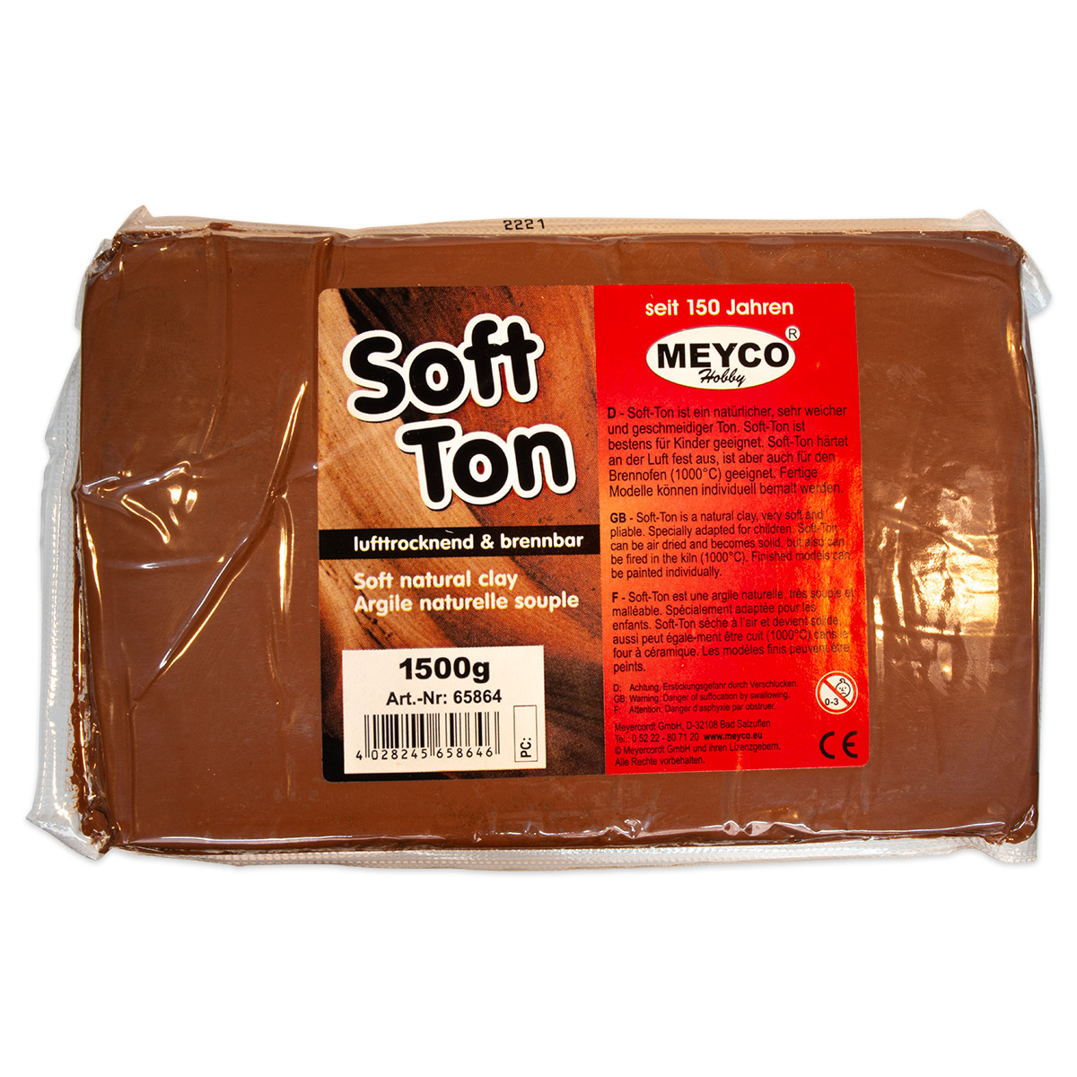 Soft-Ton 1500g lufthärtend & brennbar terrakotta