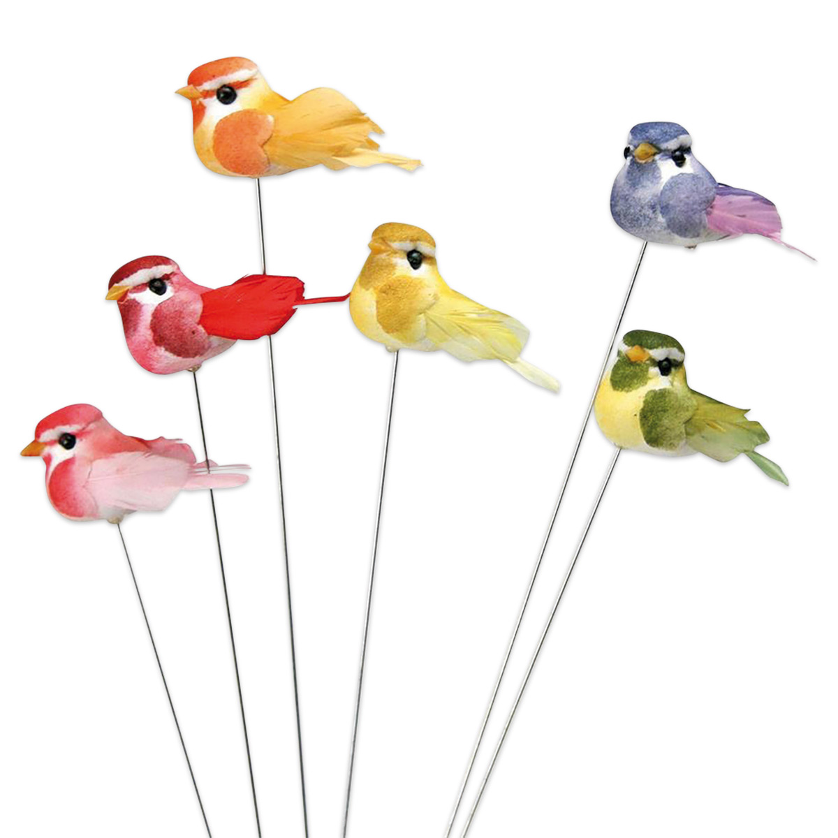 Vögelchen ca. 2cm 6 St. bunt