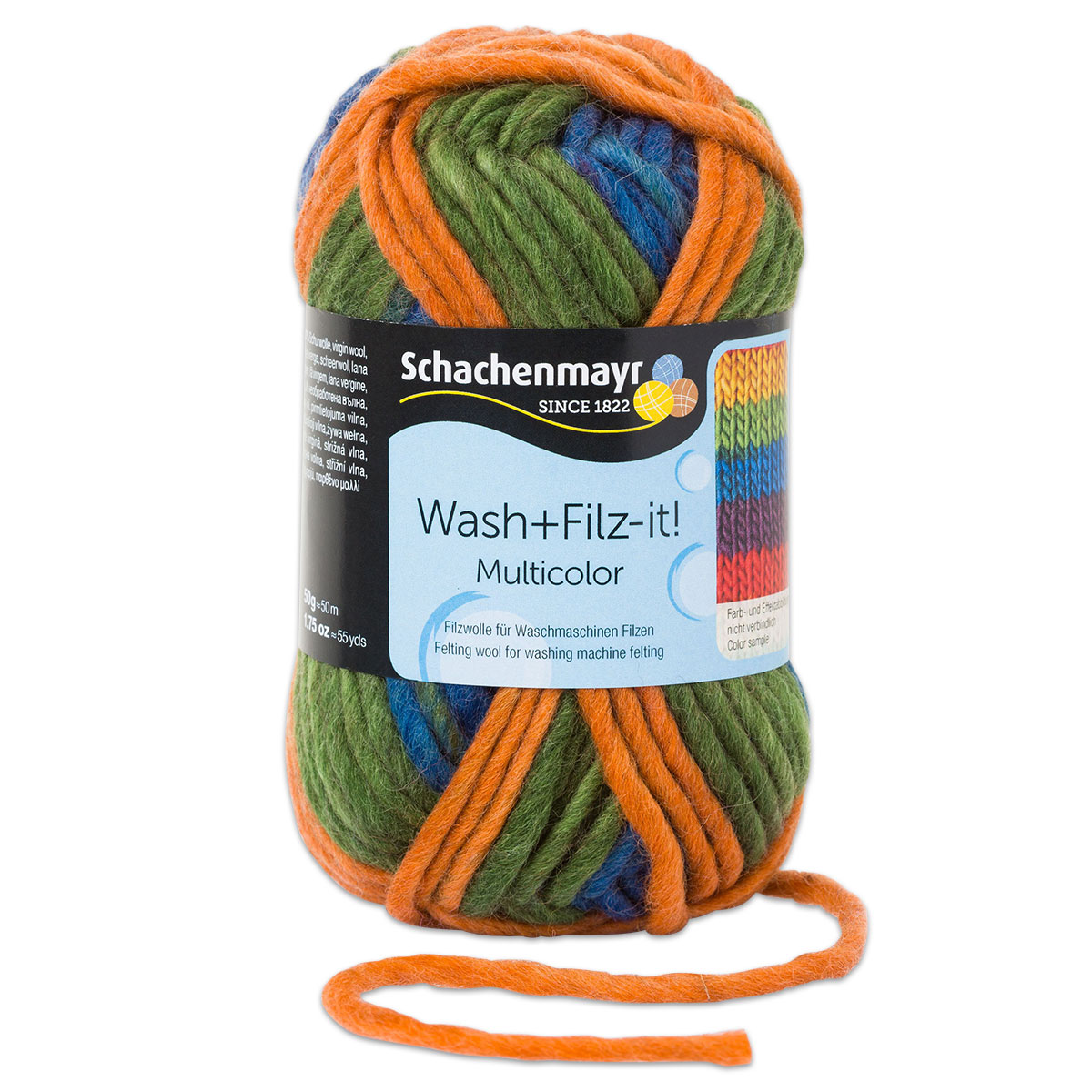 Wash+Filz-it Filzwolle multicolor 50g exotic stripes