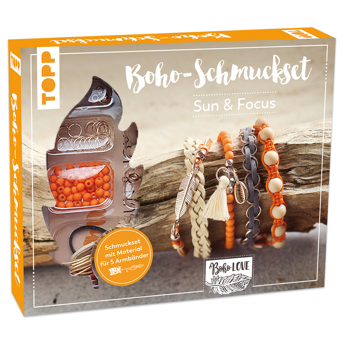 Boho-Schmuckset Sun & Focus orange