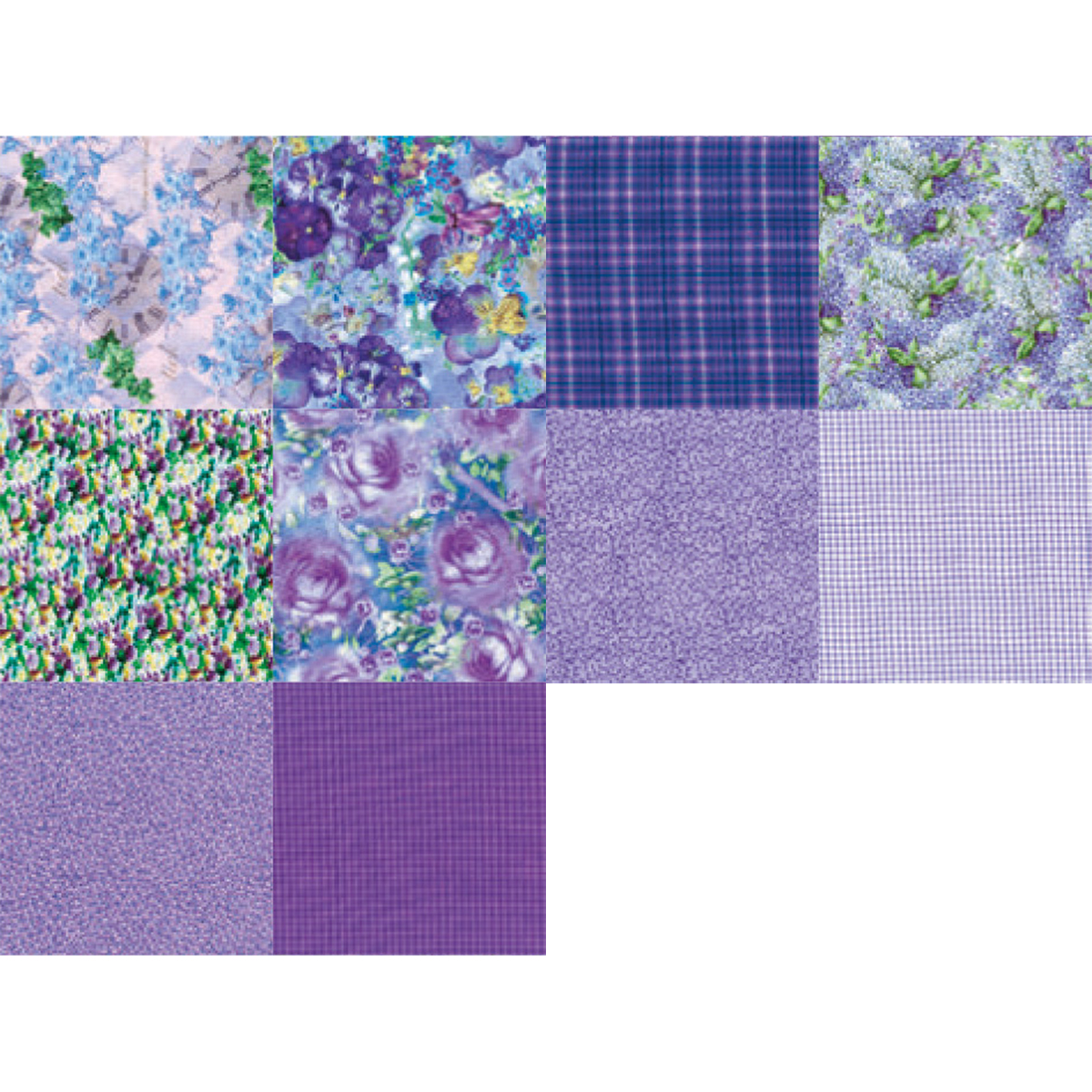 Patchwork-Set 10 Zuschnitte à 45x55cm lila