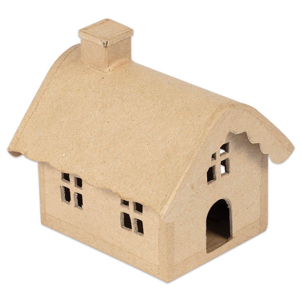 Haus tief Pappmaché 12x10,5x11cm