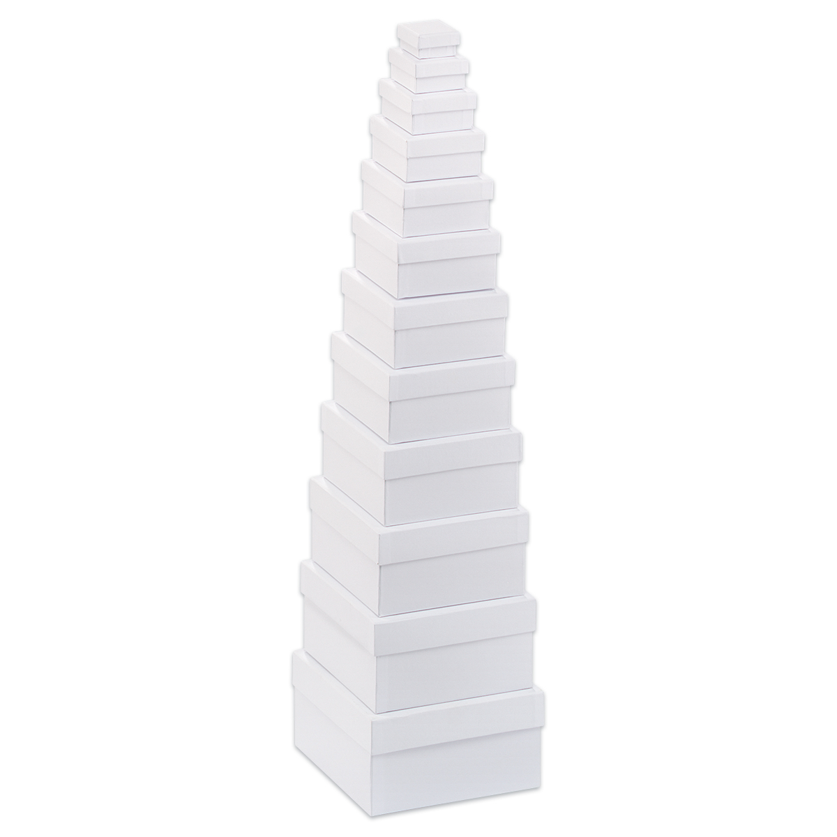 Geschenkboxen Karton 12-teilig Quadrat weiß