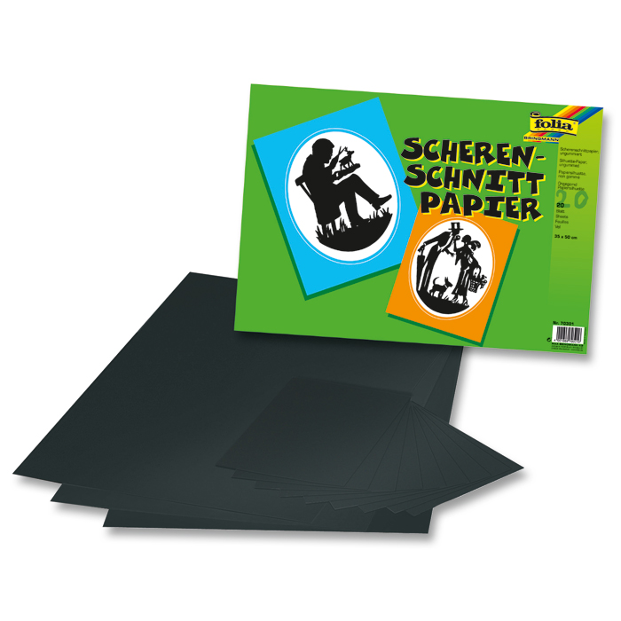 Scherenschnittpapier 35x50cm 20 Bl. schwarz