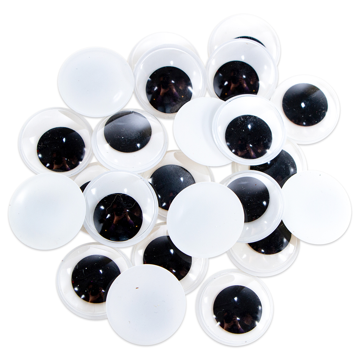 Wackelaugen rund 30mm 50 St. schwarz/weiß