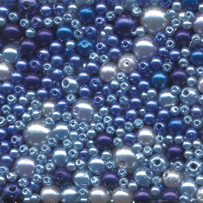 Wachsperlen-Mix 3-10mm 60g ca. 850 St. blauton