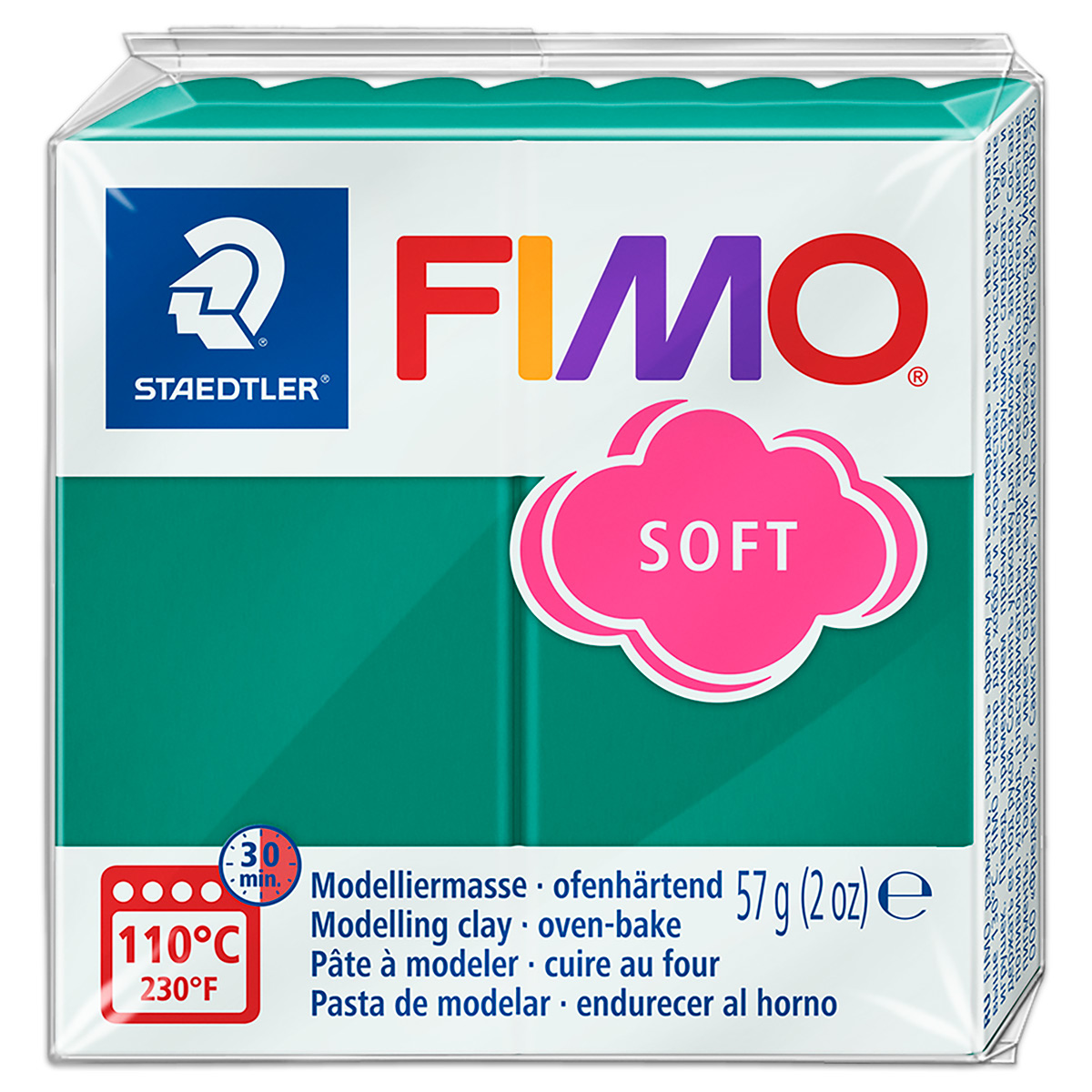 FIMO soft 55x55x15mm 57g smaragd