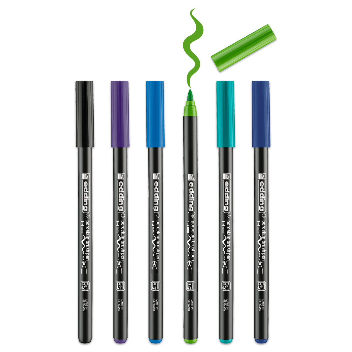 edding 4200 Porzellan-Pinselstifte 6 St. Blau-/Grüntöne edding 4200 Porzellan-Pinselstifte 6 St. Blau-/Grüntöne