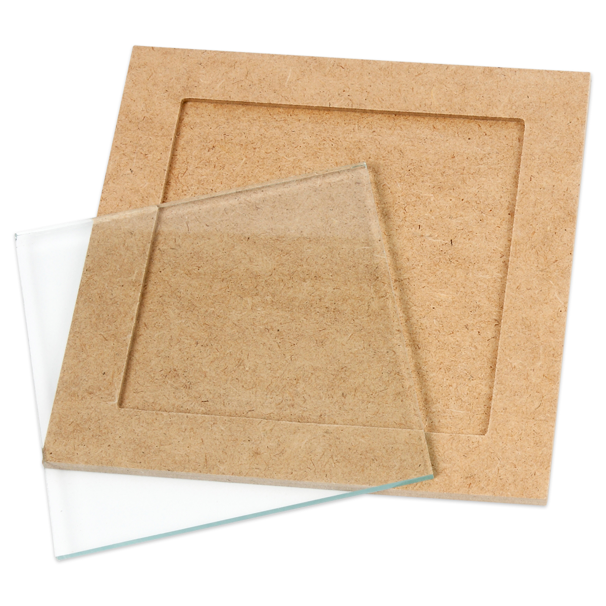 Untersetzer mit Glasplatte MDF 15x15cm