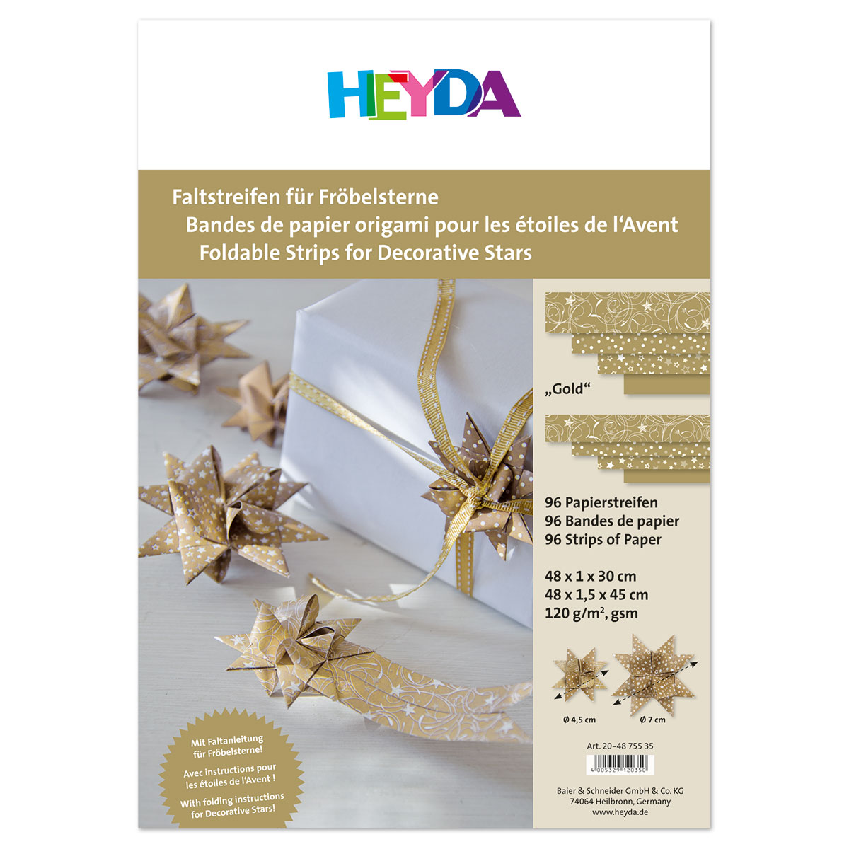52875535OCEFxifhwVKXD Faltstreifen Fröbelsterne Ø 4,5&7cm gold