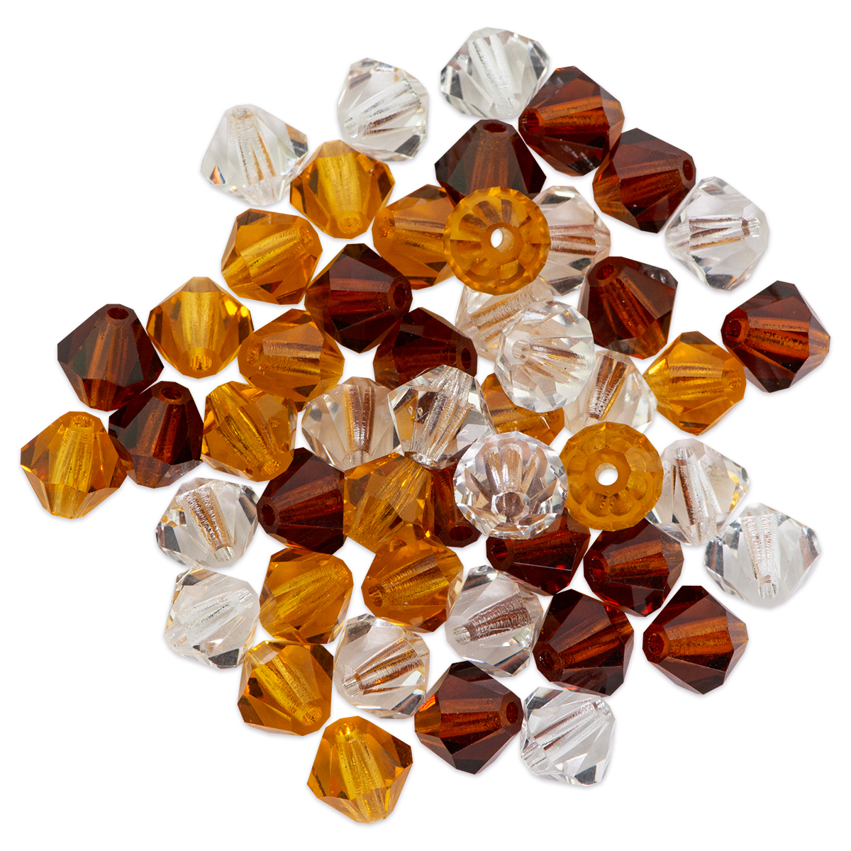 Glasschliffspitzperle 6mm 50 St. crystal/topaz/smoked topaz