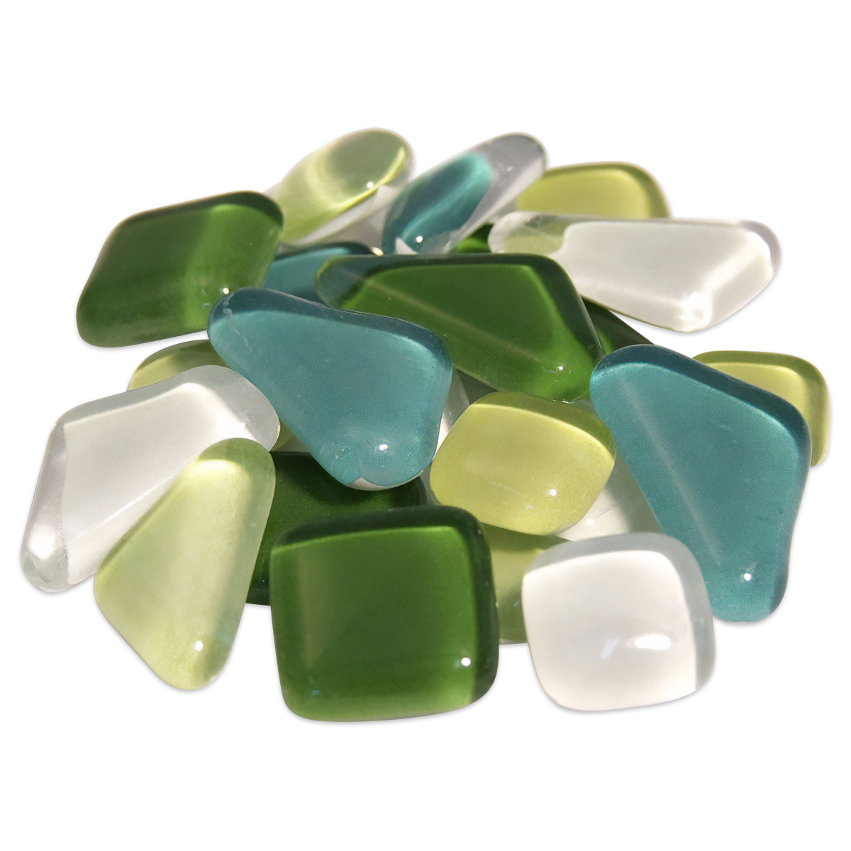 Mosaik Soft-Glas polygonal 200g grün mix Mosaik Soft-Glas polygonal 200g grün mix