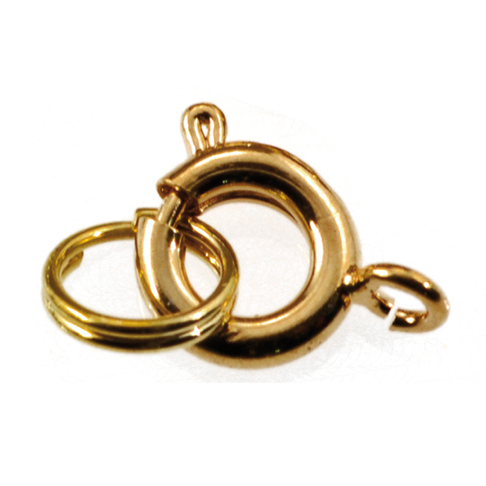 Federring + doppelter Spaltring 6mm 4 St. goldfarben