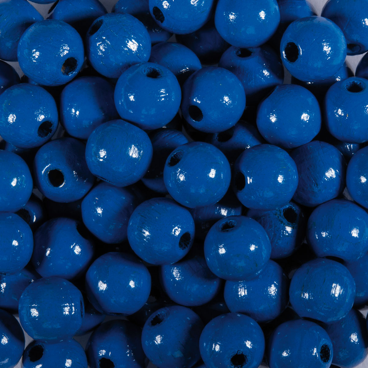 Holzperlen 12mm 30 St. blau