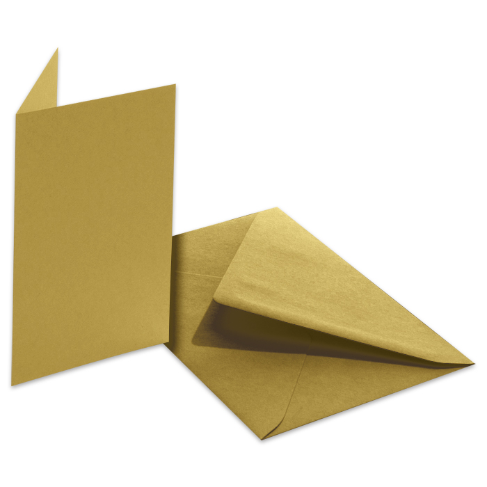 Doppelkarten 220g/m² 10,5x15cm 5 St. gold