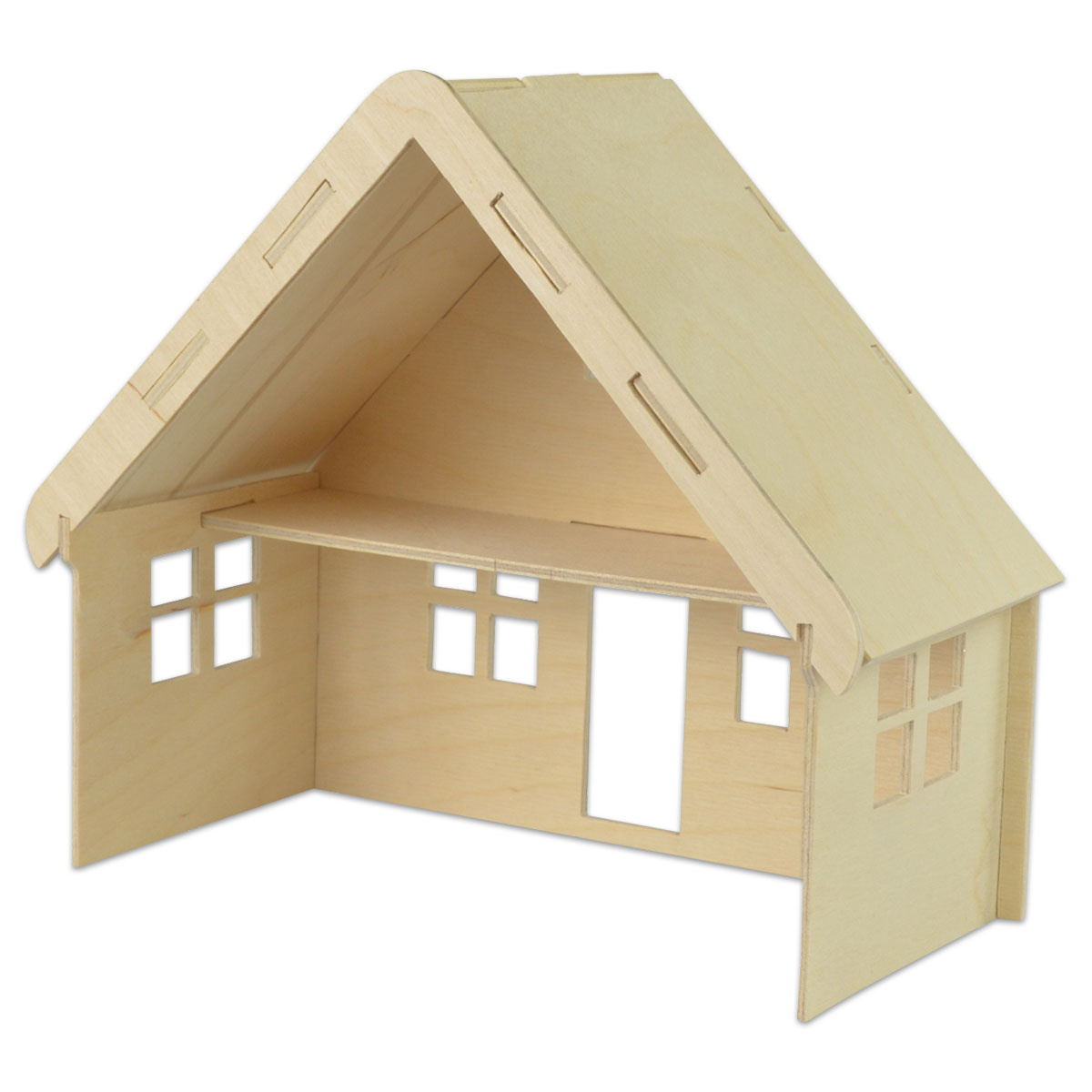 58708801_2ixepabHNjXCyq Holzbausatz Puppenhaus ca. 20x10x18cm 7 Teile