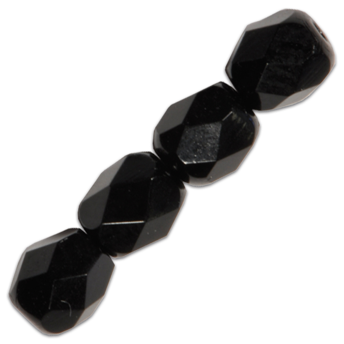 Facettenschliffperlen 4mm 100 St. satt schwarz
